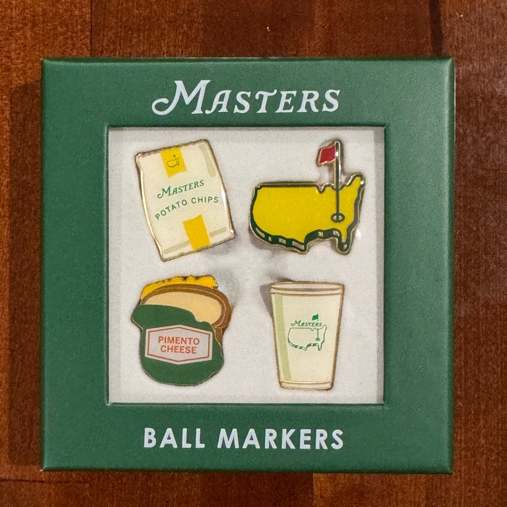 Masters Snacks Concessions Golf Ball Markers 4 piece Collection Set